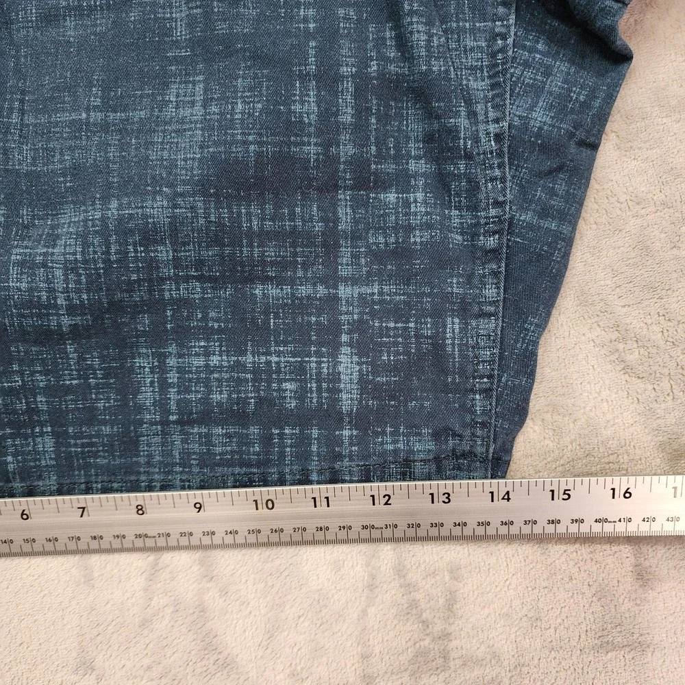 Vintage Basic Editions Shorts Mens 46 Blue Cargo Cotton Canvas Flat Front Casual